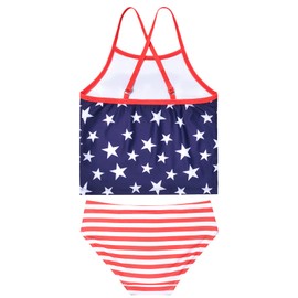 QPANCY Trajes de baño para niñas con bandera americana, trajes de baño para niños, Star 253, 6-7 Años