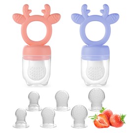 Powerwan Baby Fruit Food Feeder Pacifiers, Baby Teething Toys,Cute Silicone Soft Teether BPA Free Best for Babies Teething