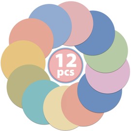 12Pcs Colorful Line Up Stickers Dry Erase Dots Classroom Decoration Removable Floor Positioning Spot Stickers Markers for Elementary Kindergarten Preschool Tables Wall Floor Decoration(Candy Colors)