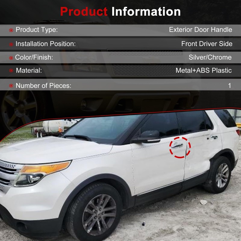 Hsbhlsnx Front Driver Side Exterior Door Handle with Keyhole for