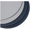 Creative Tops Round Placemats, Faux Leather, Grey/Navy, 29 cm, Set