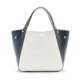 Balcos Women's 2-Way Handbag, Color Pattern, Leather, One Size, Black