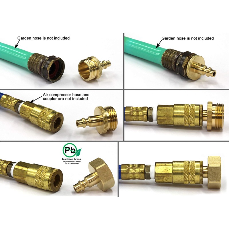 Water Blowout Quick Connect Plug Fittings for Air Compressor, Winterize