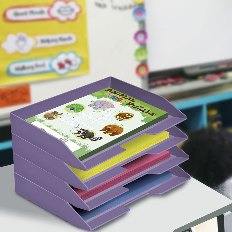 Acrimet 4 Tier Paper Organizer Letter Tray – Plastic Stackable