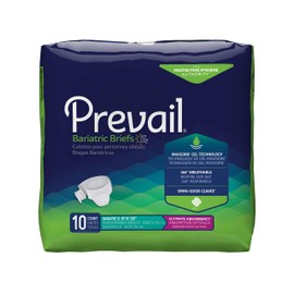 Prevail Bariatric Briefs with Tabs Diaper up to 100" Case 40 Heavy Absorbency