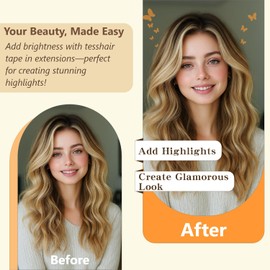 tesshair Clip in Hair Extensions Real Human Hair Remy Single Clip Double Weft 6 Pcs Seamless Highlight Straight Human Hair Clip in Extensions for Women #4P27 Medium Brown & Dark Blonde - 16 Inch