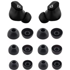 Rqker Ear Tips Compatible with Beats Studio Buds+, S/M/L Sizes 6 Pairs Soft Silicone Replacement Tips Earbuds Covers Eartips Compatible with Beats Studio Buds +, Transparent 12