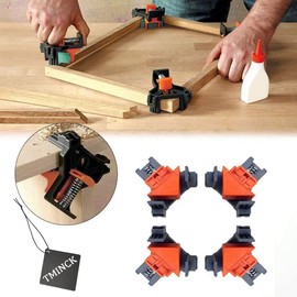 Corner Clamp, Right Angle Clamp, 90 Degree Woodworking Ruler, Right Angle Ruler, DIY Tool, Woodworking Locator, Set of 4, Multi-functional Woodworking Tool, Right Angle Clip, Corner Retainer, Clamp