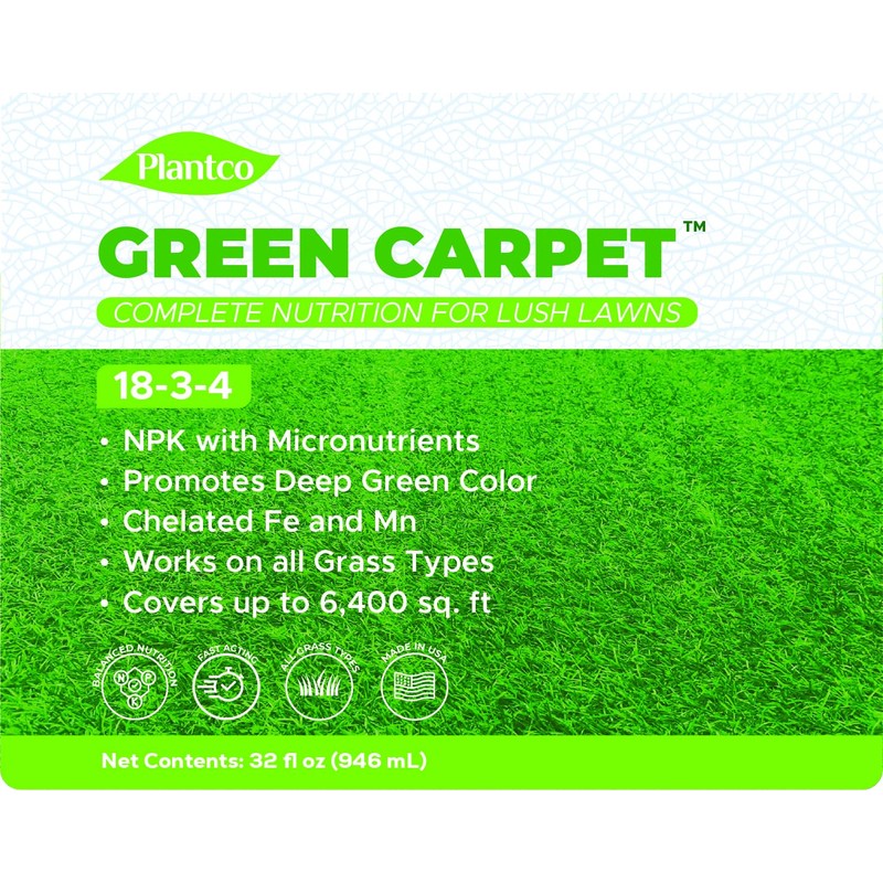 Green Carpet Lawn Liquid Fertilizer with Balanced NPK 18-3-4 with
