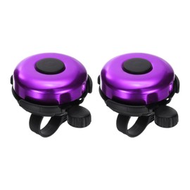HARFINGTON 2pcs Bike Bell Classic Bicycle Bell with Loud Crisp Clear Sound Bike Ring Bell Aluminum Bike Accessories for Road Mountain Bike, Purple