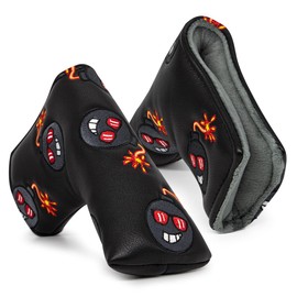 Montera Golf Putter Cuchillas Cubiertas Bomba de Bordado Cuero Premium Golf Putter Headset Cuchillas Putter Headset Golf Headset Apto para Todas Las Marcas Putter