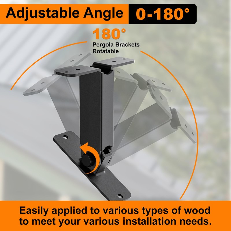 Heavy Duty Roof Riser Brackets Kit, TROPTOLKY Adjustable Angle Pergola