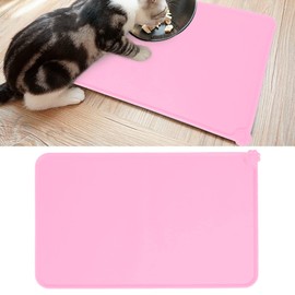 Pet Food Pad, Silicone Bowl Drinking Feeding Mat, Placemat for Dog Cat(red)