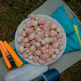 Crazy Nate’s Camp Cakes - Strawberry Cheesecake Taffy, Freeze-Dried Snack, Berry Cheesecake Adventure, Crunchy and Won’t Melt (1 BAG, Strawberry Cheesecake)