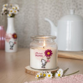 Sheepworld Kerze im Glas mit Motiv "Allerbeste Mama" | Duftkerze, Vanille, Höhe 9 cm, Durchmesser 7,5 cm, Glas mit Motivdruck | Geschenk Mama, Muttertagsgeschenk, Geschenk für Sie | 48608