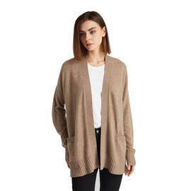 GreenMount Women's 100% Pure Cashmere Cardigan Sweater Soft and Warm Long Sleeve Oversize Loose Cardigan with Pocket