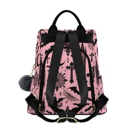 MNSRUU Women Backpack Purse Black Gothic Moon Spider Webs and Bats Backpack for Women Anti-theft Shoulder Bag Carry On Backpack Lightweight Rucksack Fashion Travel Ladies Bags