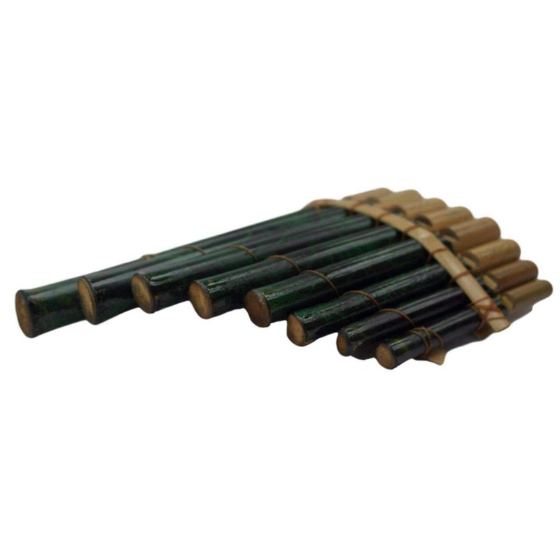 Peruvian panpipes featuring leaf pattern