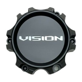 Vision Matte Black 6 Lug Wheel Center Cap C353MB-6V C353GM-6V-UP