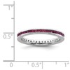 Solid 925 Sterling Silver Stackable Created Ruby Ring Eternity Band