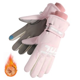 ProudDemon Waterproof Winter Ski Gloves for Women, Warm Touch Screen Gloves with Elastic Wrist Strap, Suitable for Outdoor Travel, Skiing and Other Outdoor Activities