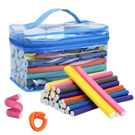 Dokpav 42Pcs Rizadores de Cabello Sin Calor, Rizos Sin Calor para Dormir, Rodillos de Pelo, Rodillo para el Cabello, Tubos para Cabello, Varillas de Espuma para Rizos de Cabello Corto, Mediano y Largo