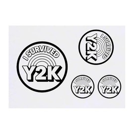 Azeeda 4 x 'Ich habe das Jahr 2000 überlebt' Temporäre Tattoos - Wasserfest, Hautfreundlich & Ungiftig · Transfers in Verschiedenen Größen (TO00086018)