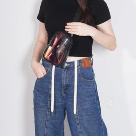 Hmxpls Mini Clear Bag Stadium Approved, Clear Sling Bag Crossbody Bags Fanny Pack, Concert Purse Belt Chest Bags Stadium Approved for Women