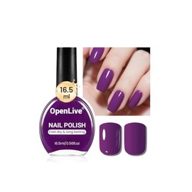 OpenLive 16.5ml Esmalte de uñas morado de gran volumen, de secado rápido, esmalte de uñas de color de larga duración y rápido secado para arte de uñas