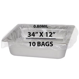 Heavy Duty Value Plus Poly Pan Liner, 0.80Mil 34" X 12" & 10 Bags | PTL Material, Use for Food Protection and Containment | Quality Control Liner