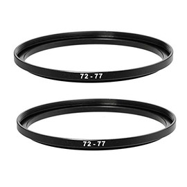 (2 Pcs) 72-77MM Step-Up Ring Adapter, 72mm to 77mm Step Up Filter Ring, 72mm Male 77mm Female Stepping Up Ring for DSLR Camera Lens and ND UV CPL Infrared Filters