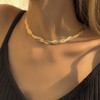 Inateannal Punk Herringbone Necklace for Women Gold Twist Snake Chain