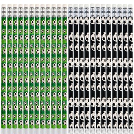 COLOFALLA 24pcs Football Pencils for Kids Football Party Bags Fillers Football Pencils with Rubbers on the End Football Stationery for Boys Kids Pencils School