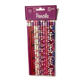 Valentines Day Holiday Theme Pencils 12 Pack - Varied Styles