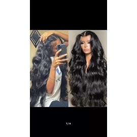 Hd 13x4 Body Wave Lace Frontal Human Hair Wigs Pre Plucked Women 28in 180% Densi