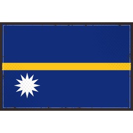 mrdeco Naurus Retro Flag of Nauru Metal Sign 12 x 18 cm Domed