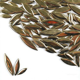 500g/Set Petal Mosaic Tiles Leaf Petal Ceramic Tiles for Crafts, DIY Mosaic Making Stones for DIY Making, Crafts, Hobby, Arts (Gold)