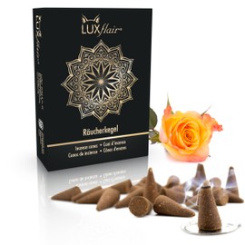 Rose Incense Cones, 25 Incense Cones, Glow Duration per Cone, Approx. 25 Minutes Naturally Produced, Floral Aroma for Yoga, Meditation & Relaxation