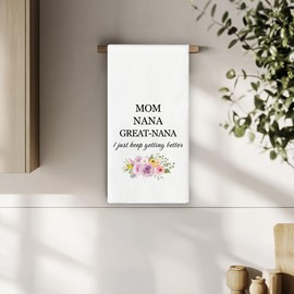 Bnzolyoia Great Nana Dish Towels - Great Nana Grandma Gifts, New Great Nana Grandma Kitchen Decor, Pregnancy Announcement for Nana Great Nana, First Time Nana Dish Towel Hand Towels 16x24