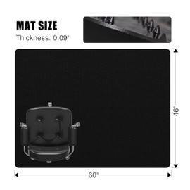Clear Chair Mat for Carpet, tixpol 60"x46" Large Chair Mat for Carpeted Floors, Non-Slip Carpet Protector Mat with Spikes, Heavy-Duty Under Desk Floor Mat for Home Office Use (Black)