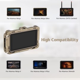 Nitze Cage Kit for Atomos Ninja V/Ninja V+/ Ninja/Ninja Ultra/Zato Connect/Shinobi, with Sunhood, HDMI Cable Clamp, Built-in NATO Rail and Cold Shoe - JT-A05B