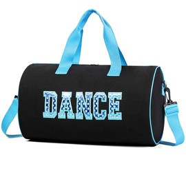 Dance Duffle Bag for Girls Dance Competition Bags for girls,Weekend Bag,Overnight Bag,Gymnastics Bag Gift for kids 17"Lx9"Wx9"H (Blue)