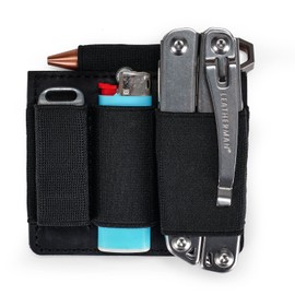 VIPERADE PL7 Elastic EDC Organiser Small Hook and Loop Organiser Insert with Elastic Pockets, EDC Insert Pouch Panel Hook, Elastic EDC Pouch Multitools Organiser Holster, Organiser Insert Panel -M