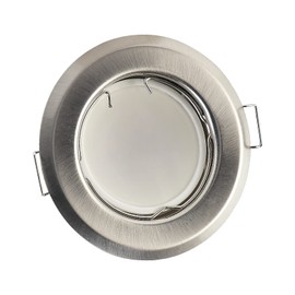 HCFEI LED Recessed Spotlight Ultra Flat with LED Spot Module 230 V I 3 W 320 lm I 120° Beam Angle I Dimmable I Brushed Stainless Steel I 50-55 mm Installation Hole I Recessed Light Round (Set of 3 -