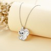 DAYLINLOVE Squirrel Necklace 925 Sterling Silver Opal Squirrel Pendant Necklace