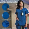BIOECEUA Scrubs Uniforms Women Set, Slim Stretch Curved V Neck