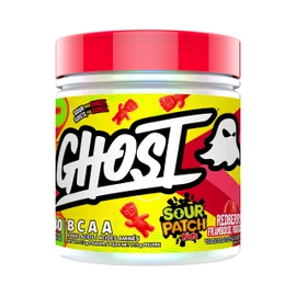 GHOST BCAA Amino Acids, Sour Patch Kids Redberry - 30 Servings - Sugar-Free Intra and Post Workout Powder & Recovery Drink, 7g BCAA – Supports Muscle Growth & Endurance- Soy & Gluten-Free, Vegan