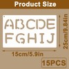 15 Pack Letter Stencils for Painting, Durable Stencils Letters Small