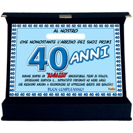 Tafel in italienischer Sprache als Auszeichnung musikalisch 40 Jahre Freund