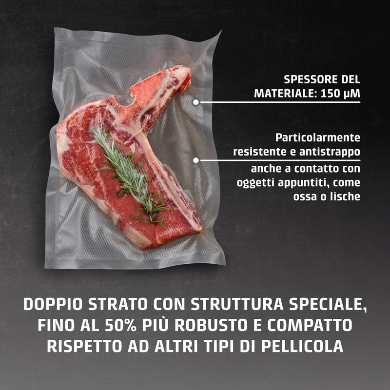 Caso Linea 4 Stelle Sacchetti Sottovuoto Goffrati per Alimenti, 60